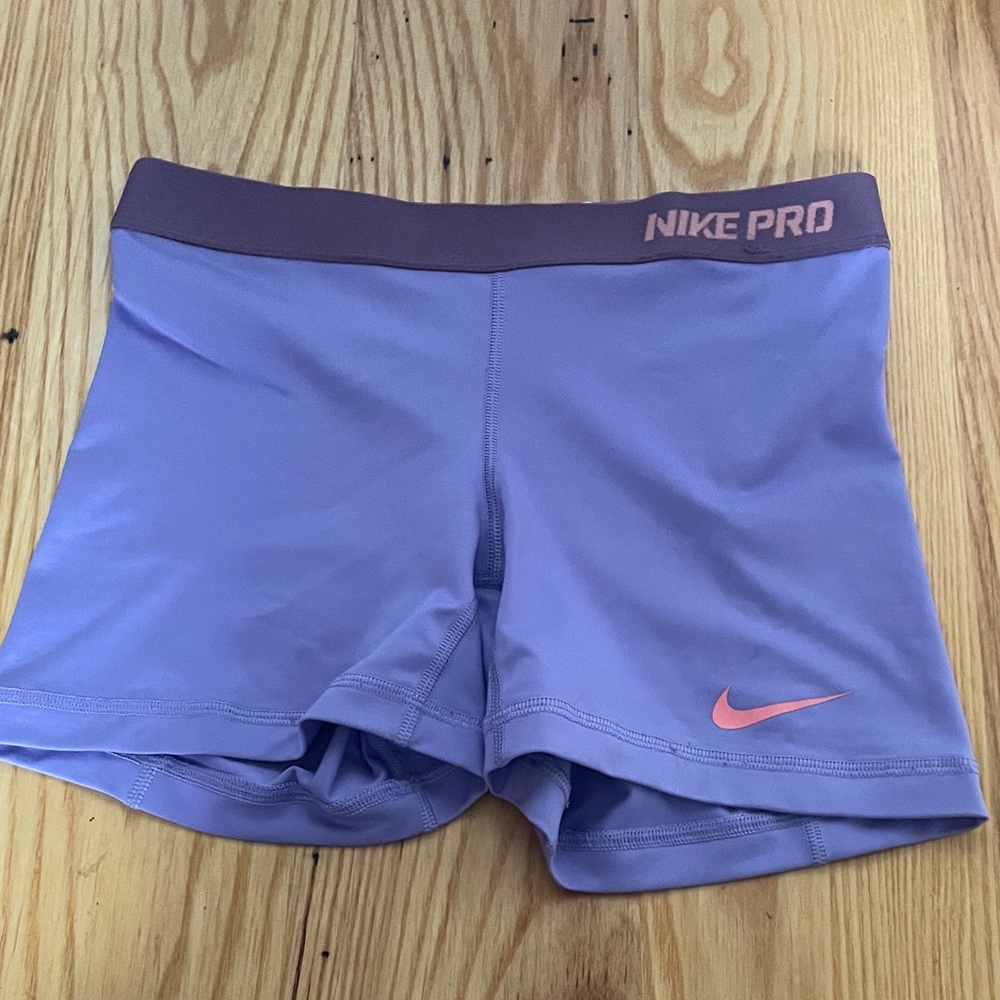 Nike Pro Lavender Training Shorts with Pink Accents